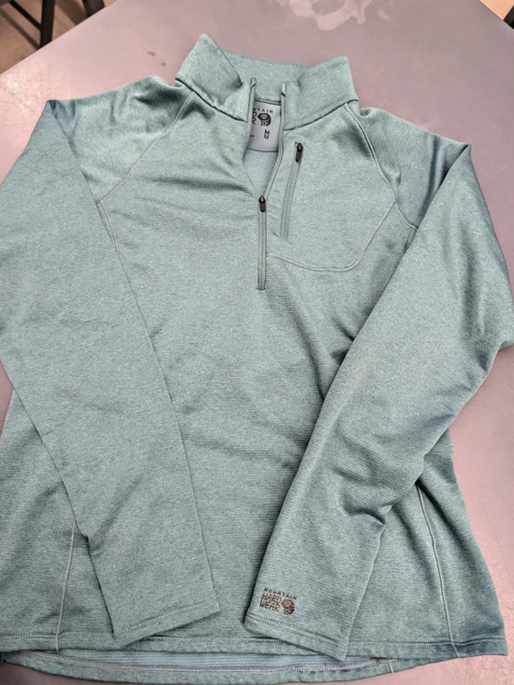 Mountain Hardwear Glacial Trail Half Zip Pullover Grid Fleece Sage Teal M